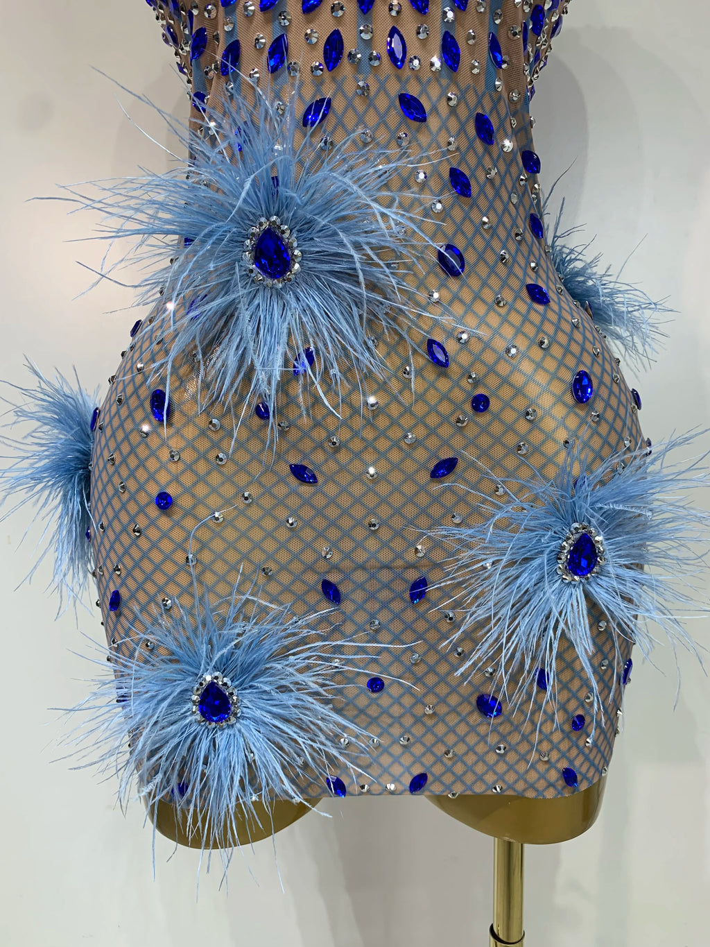 Peacock Sapphire Mini Dress