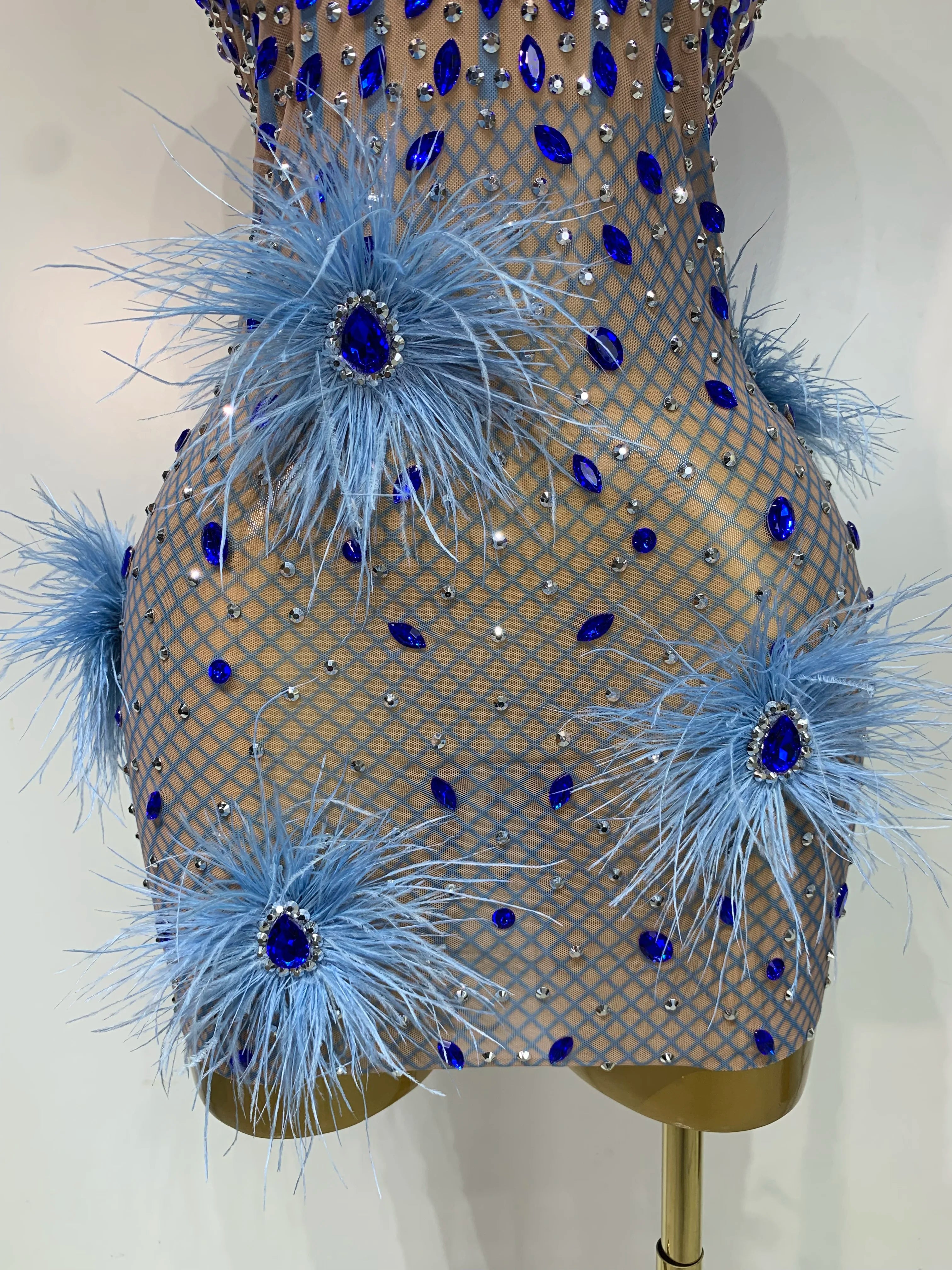 Peacock Sapphire Mini Dress