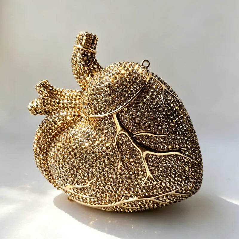 Heart Beat Rhinestone Crystal Clutch