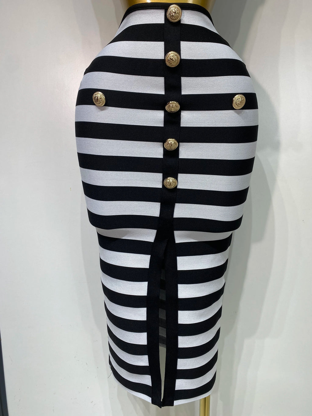 Striped Two Piece Skirt Set