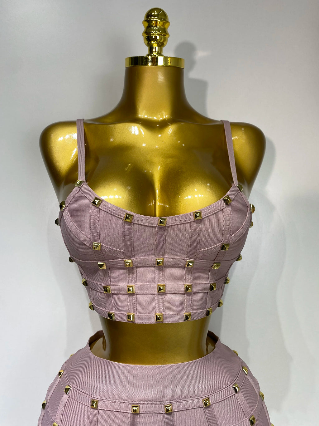 Pink Mauve Two Piece Skirt Set