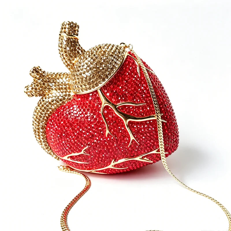 Heart Beat Rhinestone Crystal Clutch