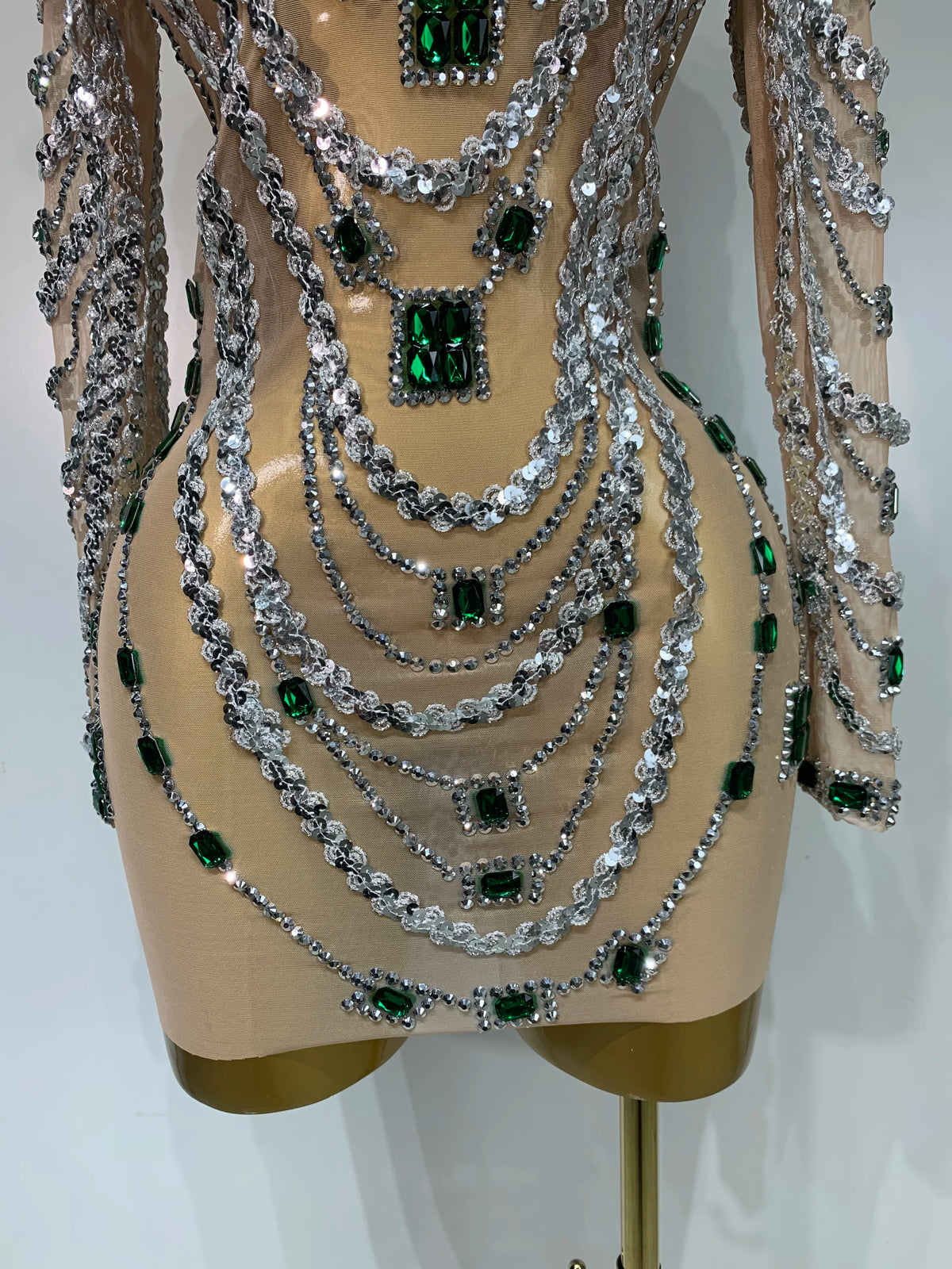 Emerald Princess Mini Mesh Dress