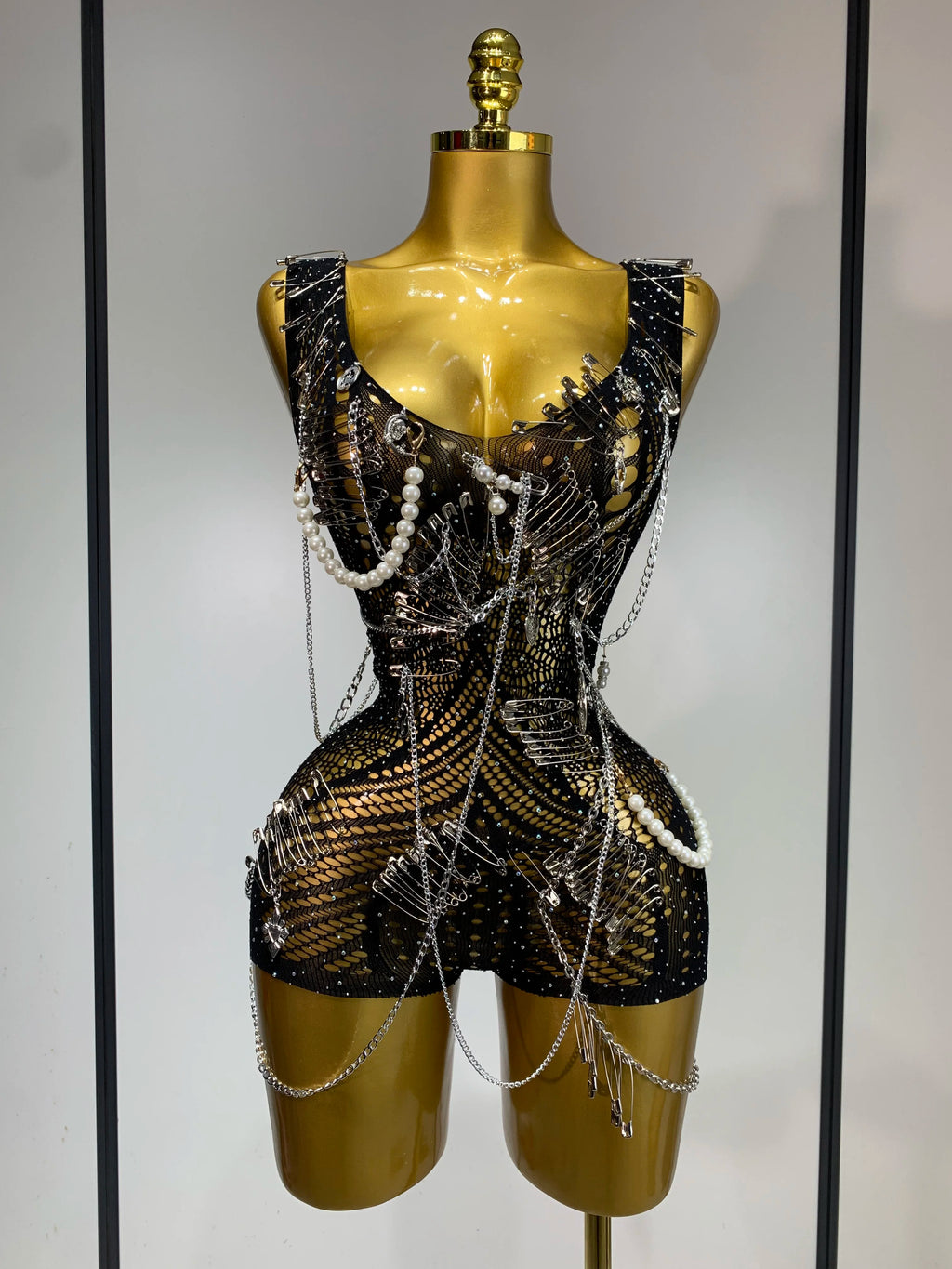 Rockstar Chain Mesh Romper