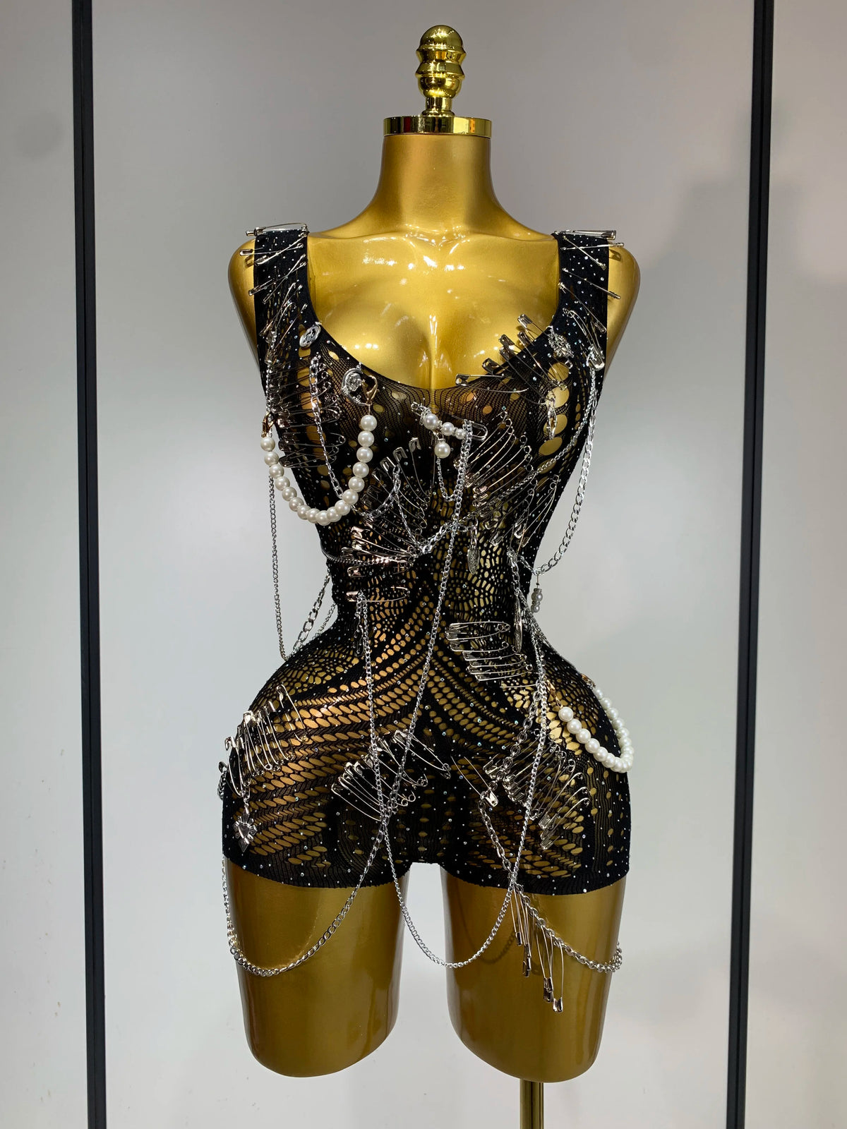 Rockstar Chain Mesh Romper
