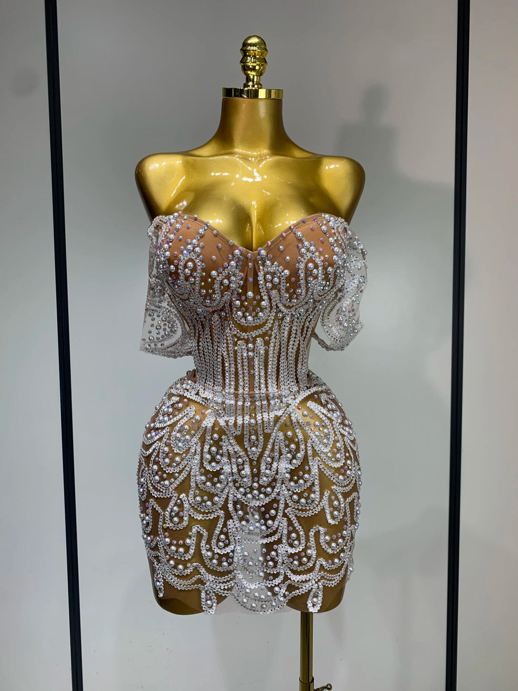 Diamond Mini Off The Shoulder Dress