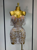 Diamond Mini Off The Shoulder Dress