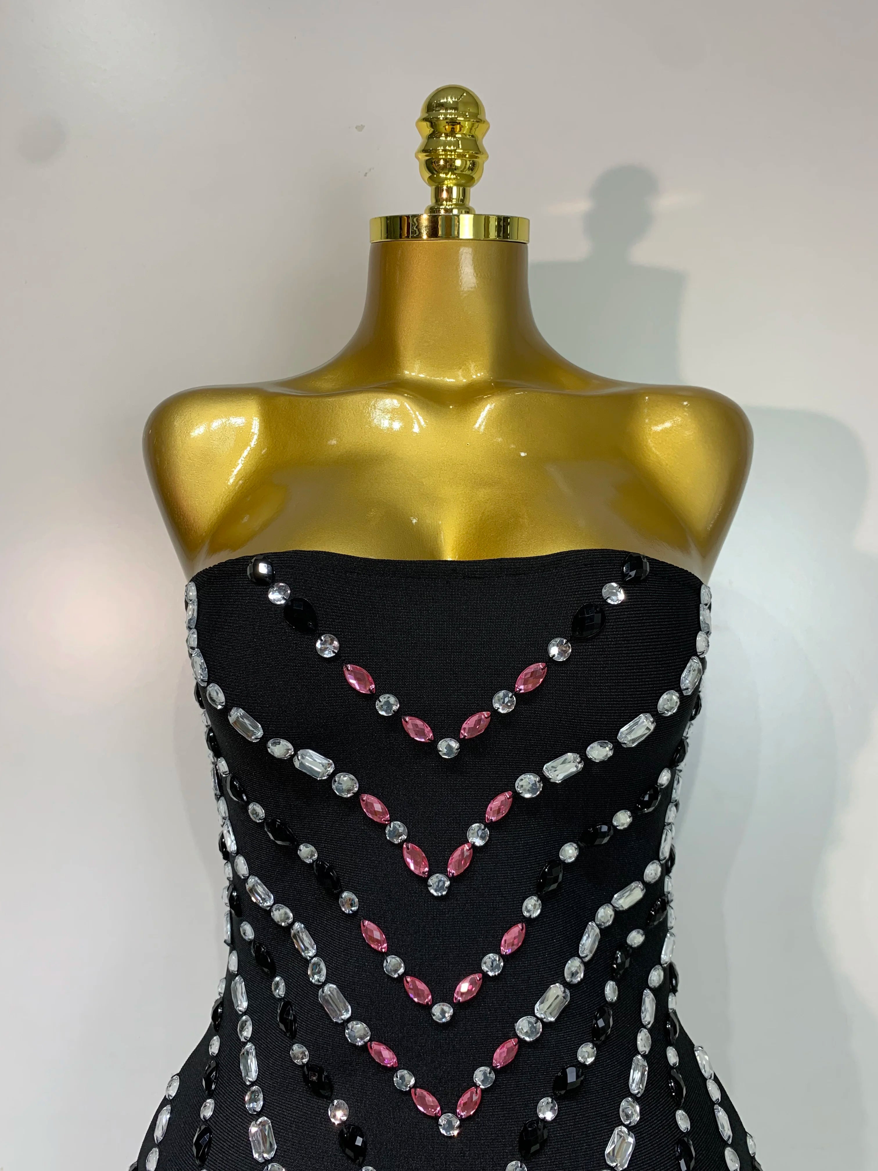 Luxury Diamonds Black Tube Dress