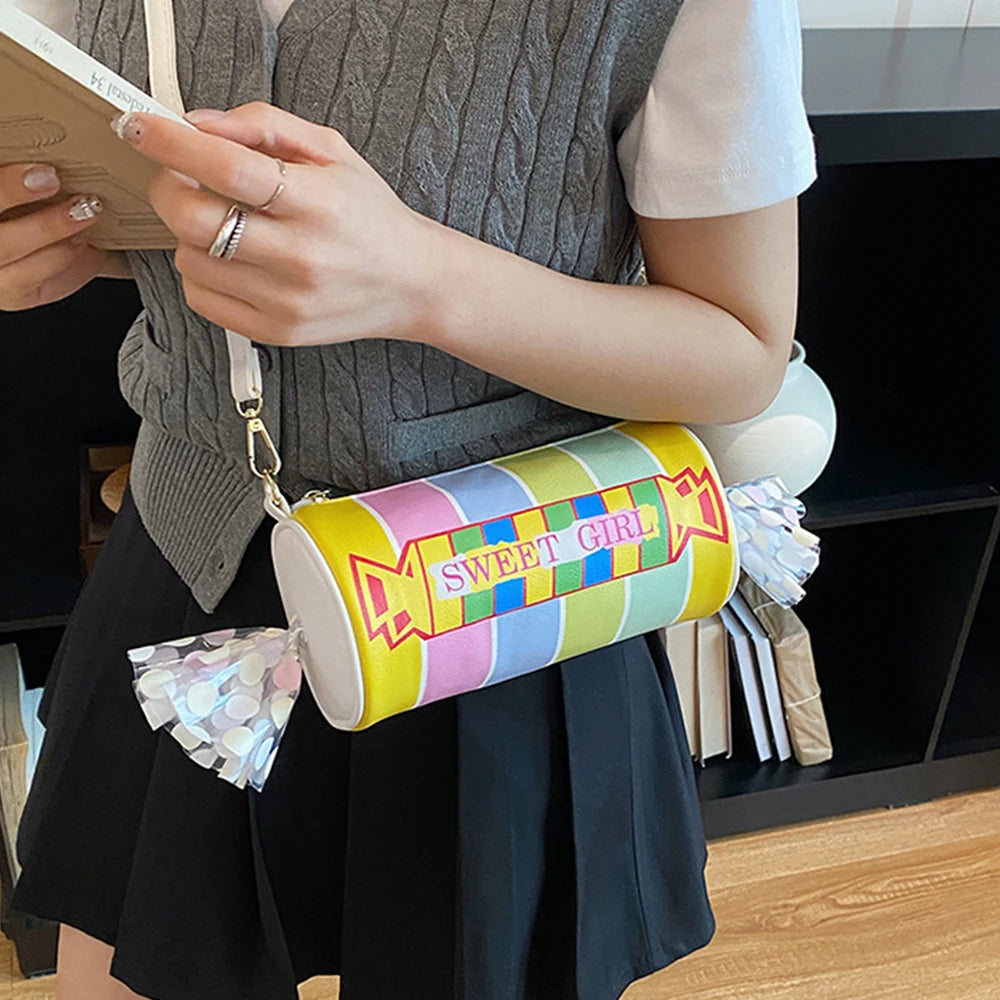 Sweet Girl Candy Striped Crossbody Bag