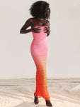 Gradient Ombre Sexy Maxi Dress