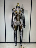 Skeleton Mesh Rhinestone Jumpsuit