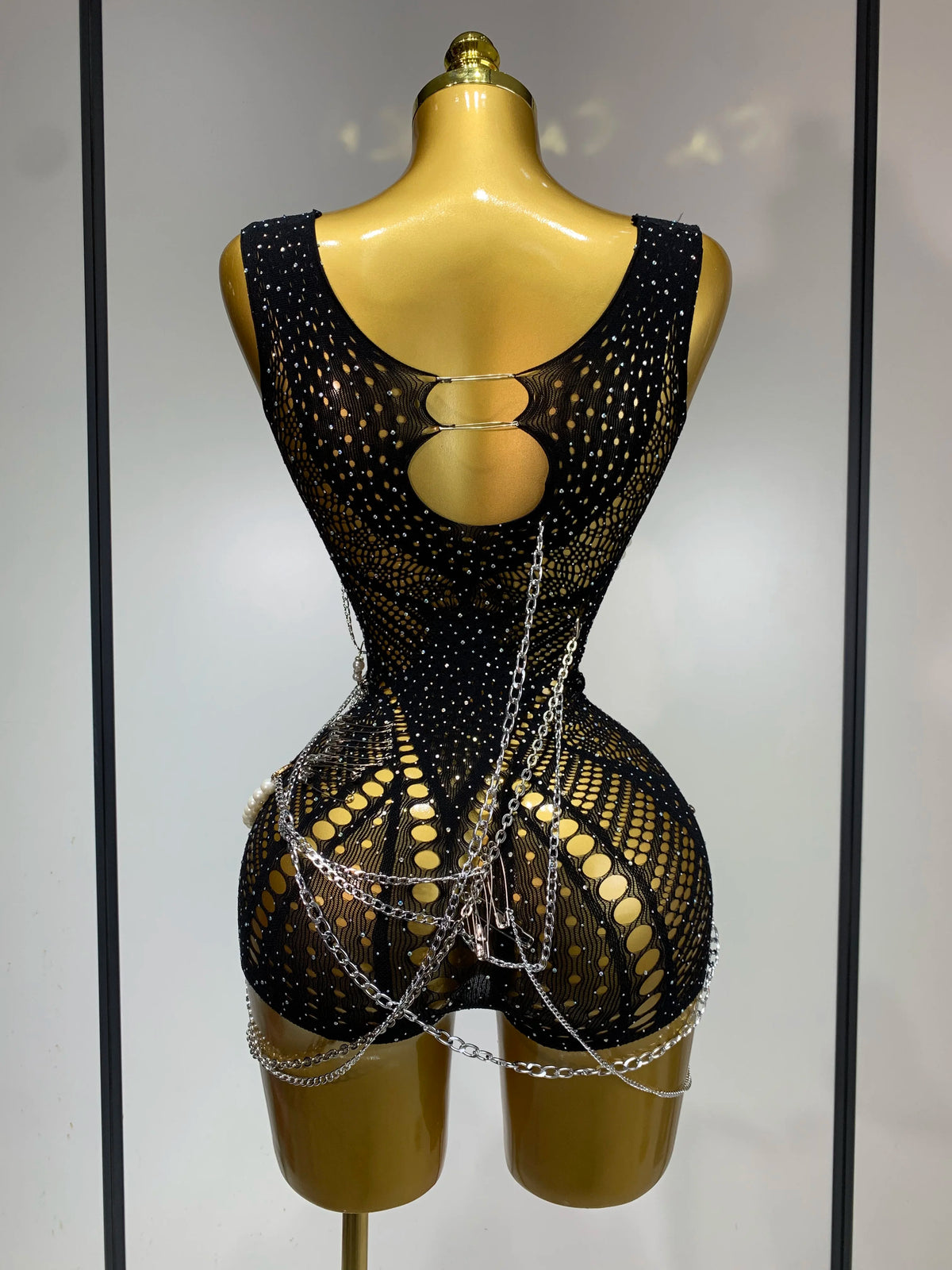 Rockstar Chain Mesh Romper