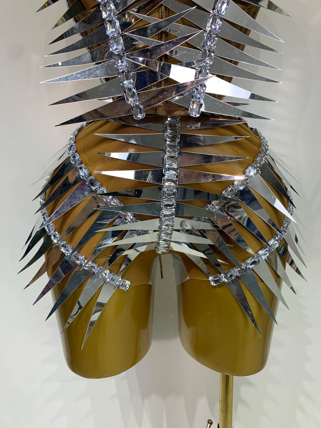 Luxury Sparkly Spike Diamonds Two Pieces Set