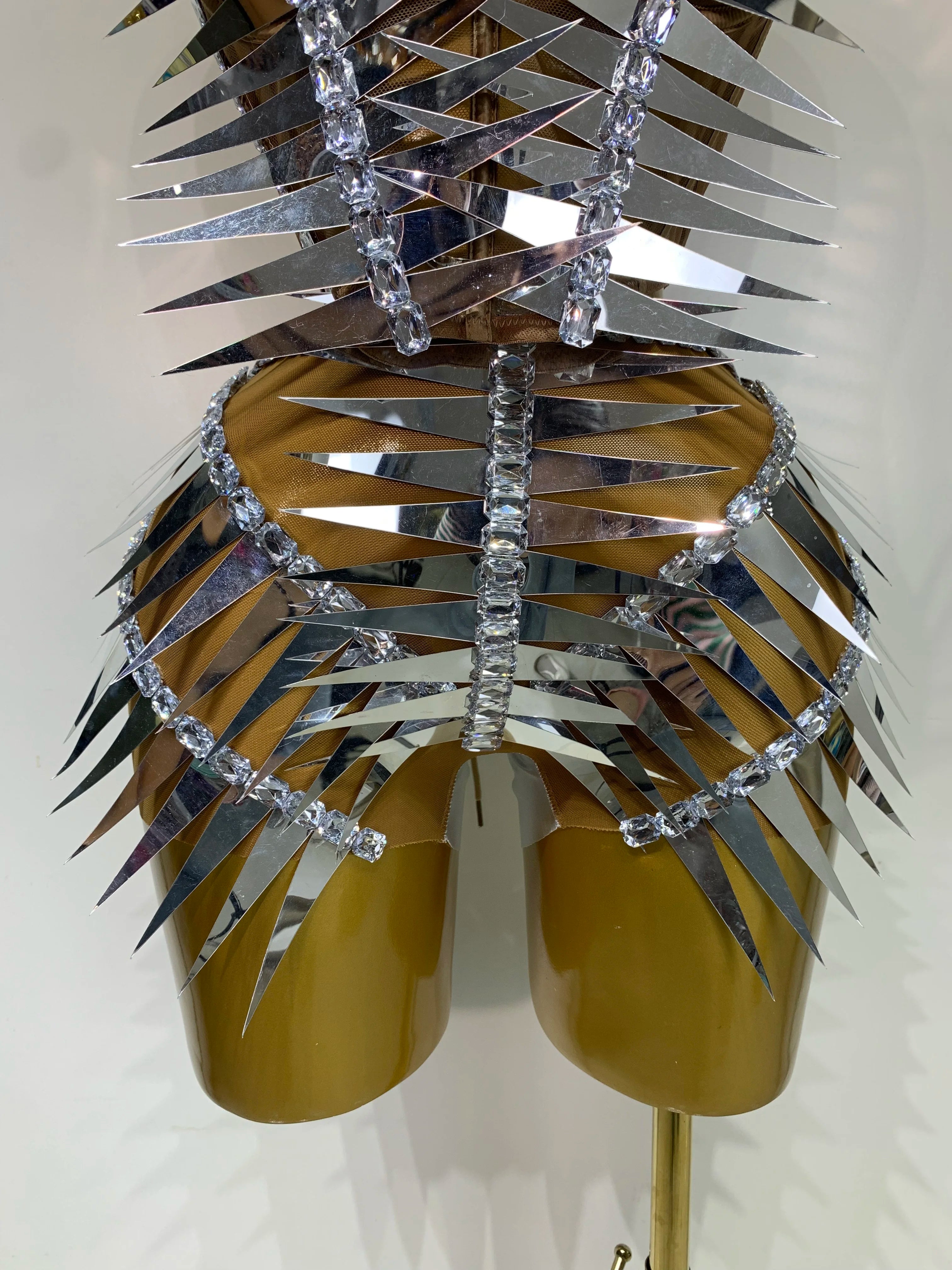 Luxury Sparkly Spike Diamonds Two Pieces Set