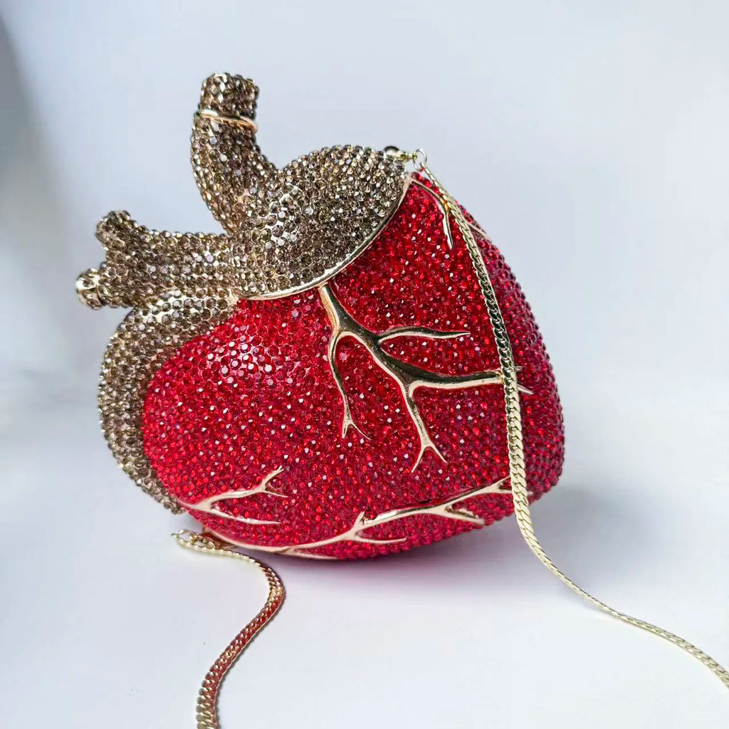 Heart Beat Rhinestone Crystal Clutch
