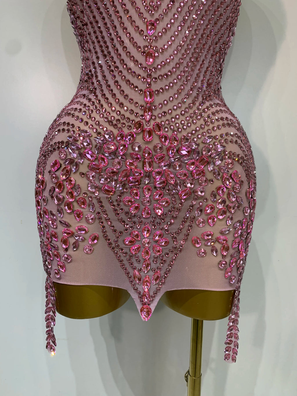 Crystal Diamond Mesh Dress