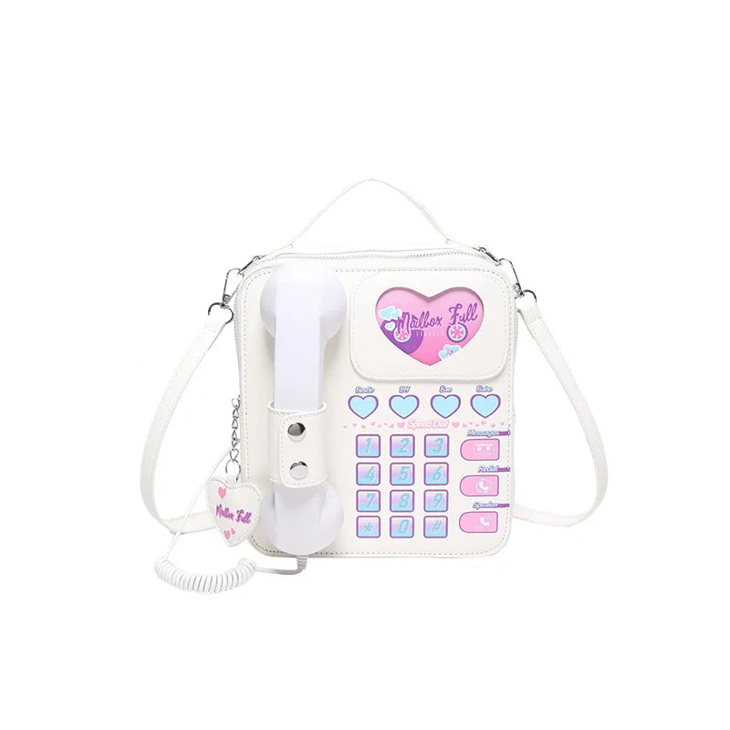 Telephone Shaped Crossbody PU Leather Bag