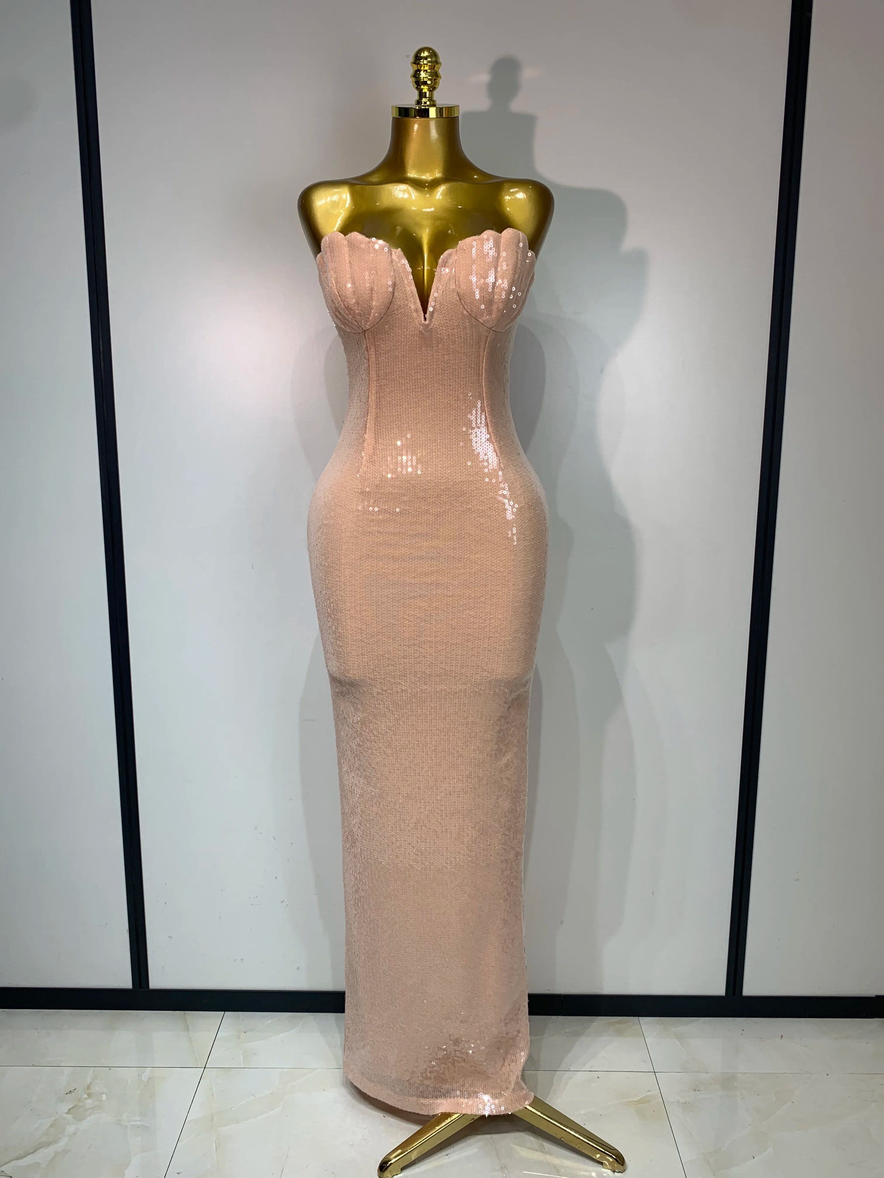 Nude Mermaid Sequin Dress