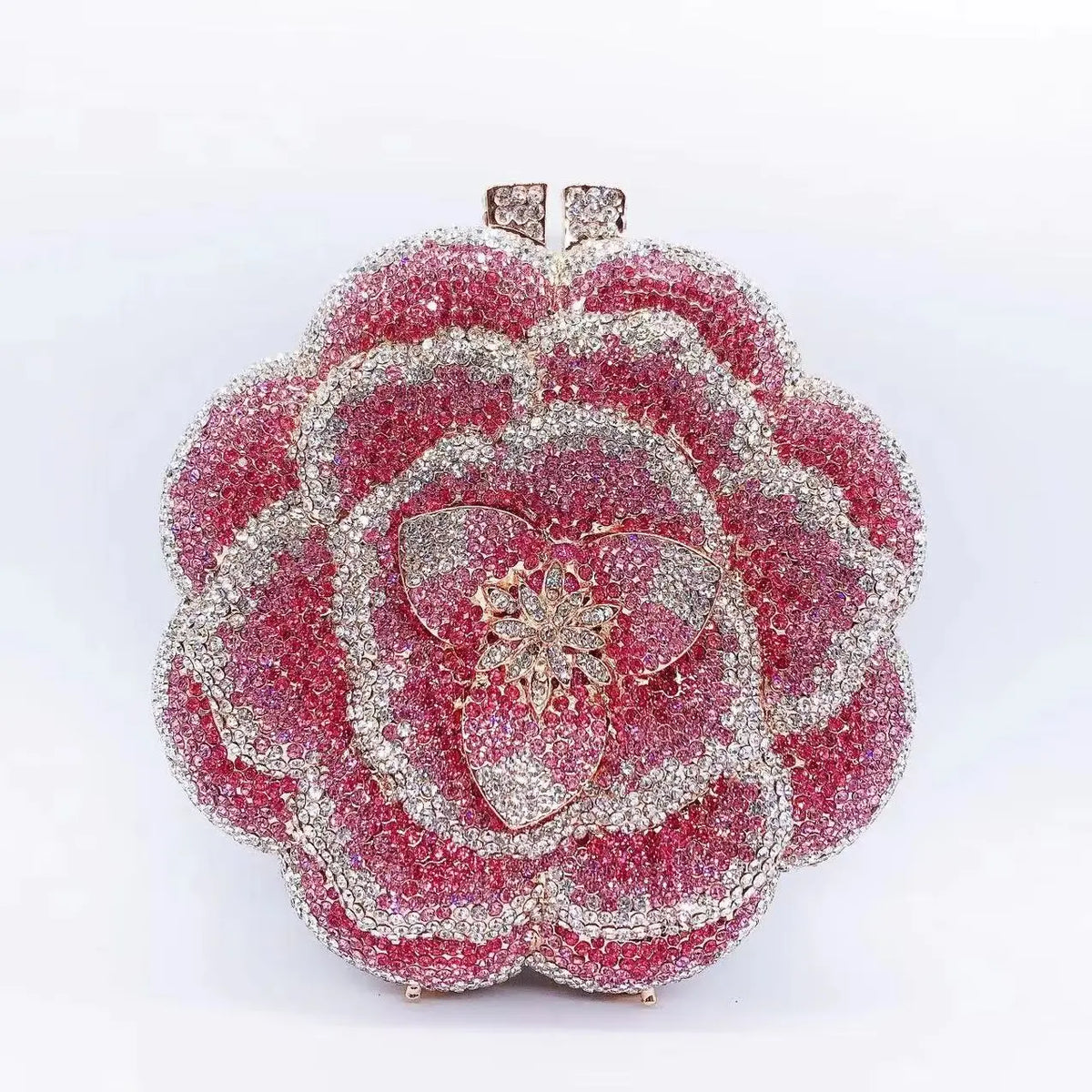 Rose Flower Rhinestone Crystal Clutch