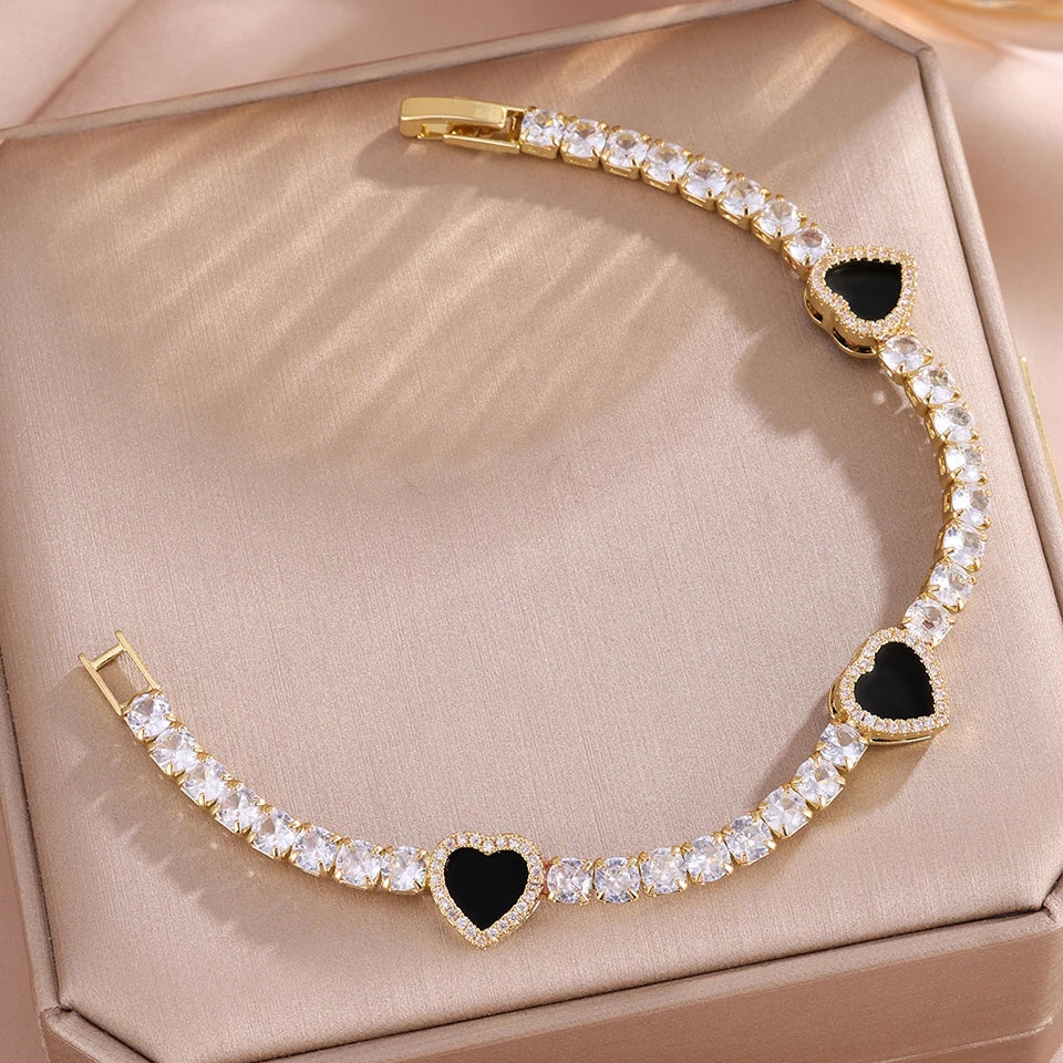 Heart Design Bracelet Bangle Set
