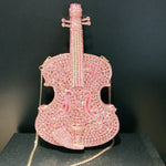 Fashion Violin Diamond Evening Bag Rhinestone Clutch