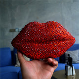 Rhinestone Bag Acrylic Lip Chain Dinner Bag Women