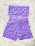 Rhinestone Chest-wrapped Shorts Suit