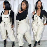 Casual Women's Loose Fashion Drawstring Jumpsuit Bib