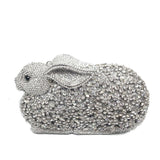 European And American Metal Diamond Rabbit Gem Evening Bag