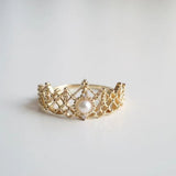 Crown Shell Pearls Ring Female Gold Plated