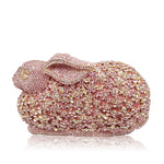 European And American Metal Diamond Rabbit Gem Evening Bag