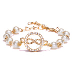 Round Rhinestone Pearl Bracelet Pendant