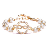 Round Rhinestone Pearl Bracelet Pendant