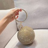 Women's Fashion Round Ball Rhinestone Dinner Bag